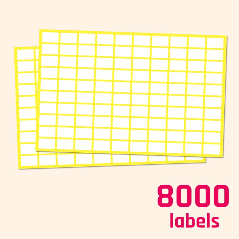 TownStix 8000 Pack, 0.5"" x 0.3"" - Small Price Stickers, White Label Stickers to Write On - Image 3